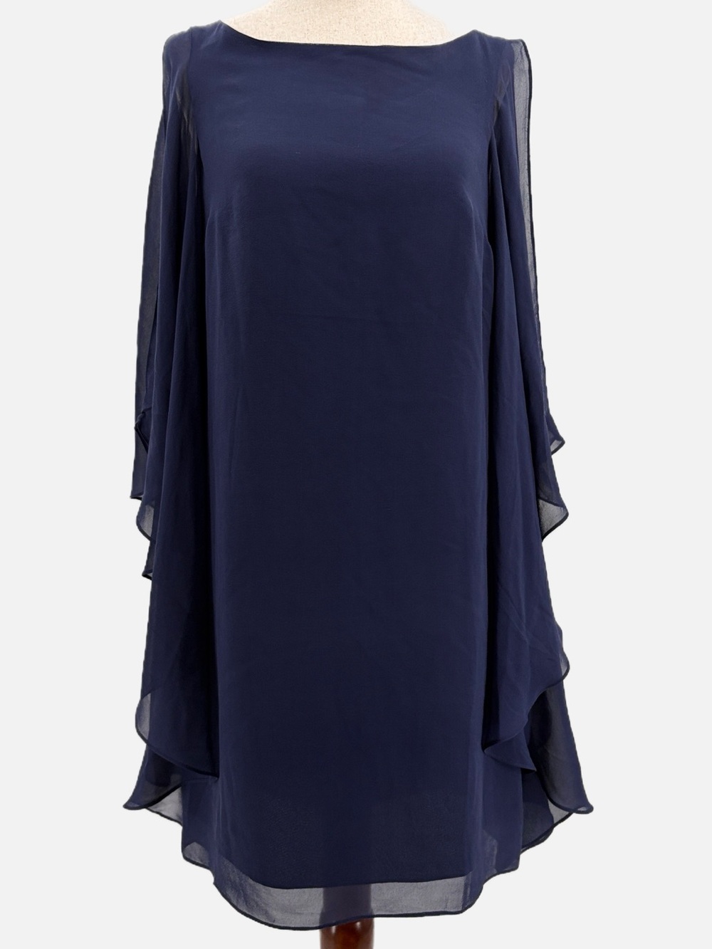 Lilly Pulitzer Margurite Silk Caftan Dress True Navy NWT Size XS Cape Sleeve